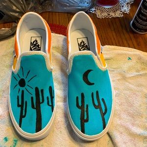 Made to order western custom painted vans! Will need shoe size!